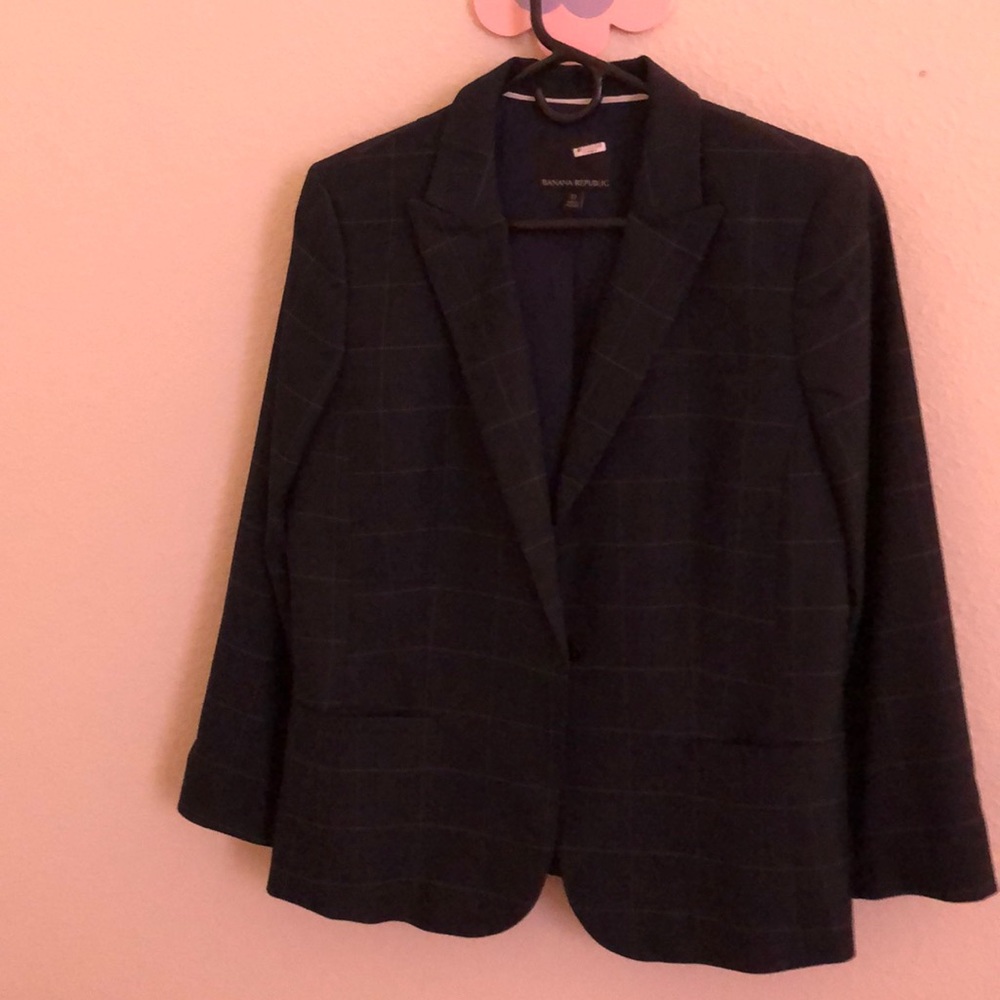 Banana republic navy checkered Jacket